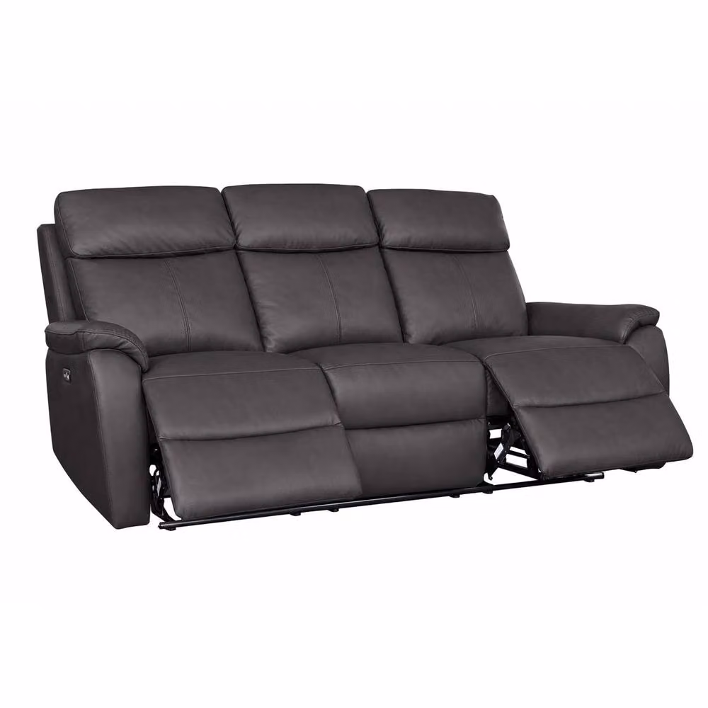Aspire Kingsmere 3 + 2 Power Recliner Sofa Set in Charcoal Real Leather with USB Charging – 2