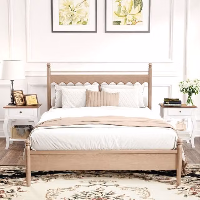 HOMCOM Set of 2 White Bedside Tables with Drawer and Shelf