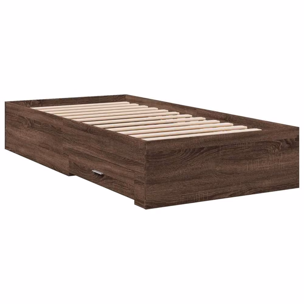 Berkfield Home Small Single Bed Frame with Drawers in Brown Oak – 3