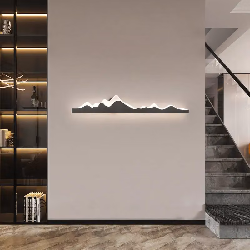 Garwarm Modern Dimmable LED Up and Down Wall Sconce in Black and Silver Stainless Steel, W: 120 cm – 2