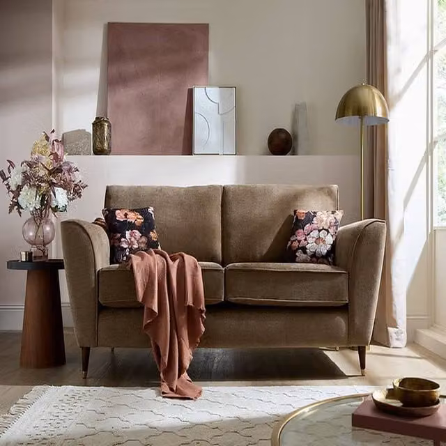 Stratus Interiors Wessex Ascot Espresso Fabric Sofa Collection with Matching Ottoman and Scatter Cushions in Brown