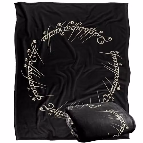 Lord Of The Rings One Ring To Rule Them All Super Soft Fleece Throw Blanket, Black and Multicolour, W: 152 cm, D: 127 cm – 1