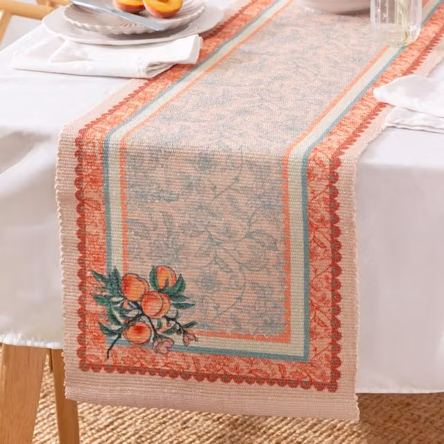Furn Anemone Peaches Multicolour Floral Indoor and Outdoor Table Runner