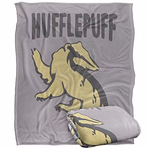 LOGOVISION Harry Potter Hufflepuff Super Soft Fleece Throw Blanket, Multicolour, W: 152 cm, D: 127 cm – 1