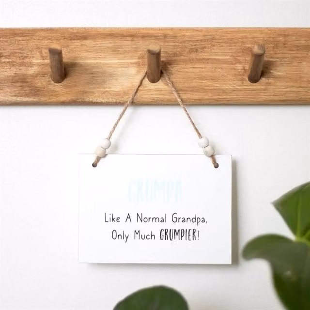 Uniqueful Rustic White Wooden Hanging Sign for Adults, W: 15 cm