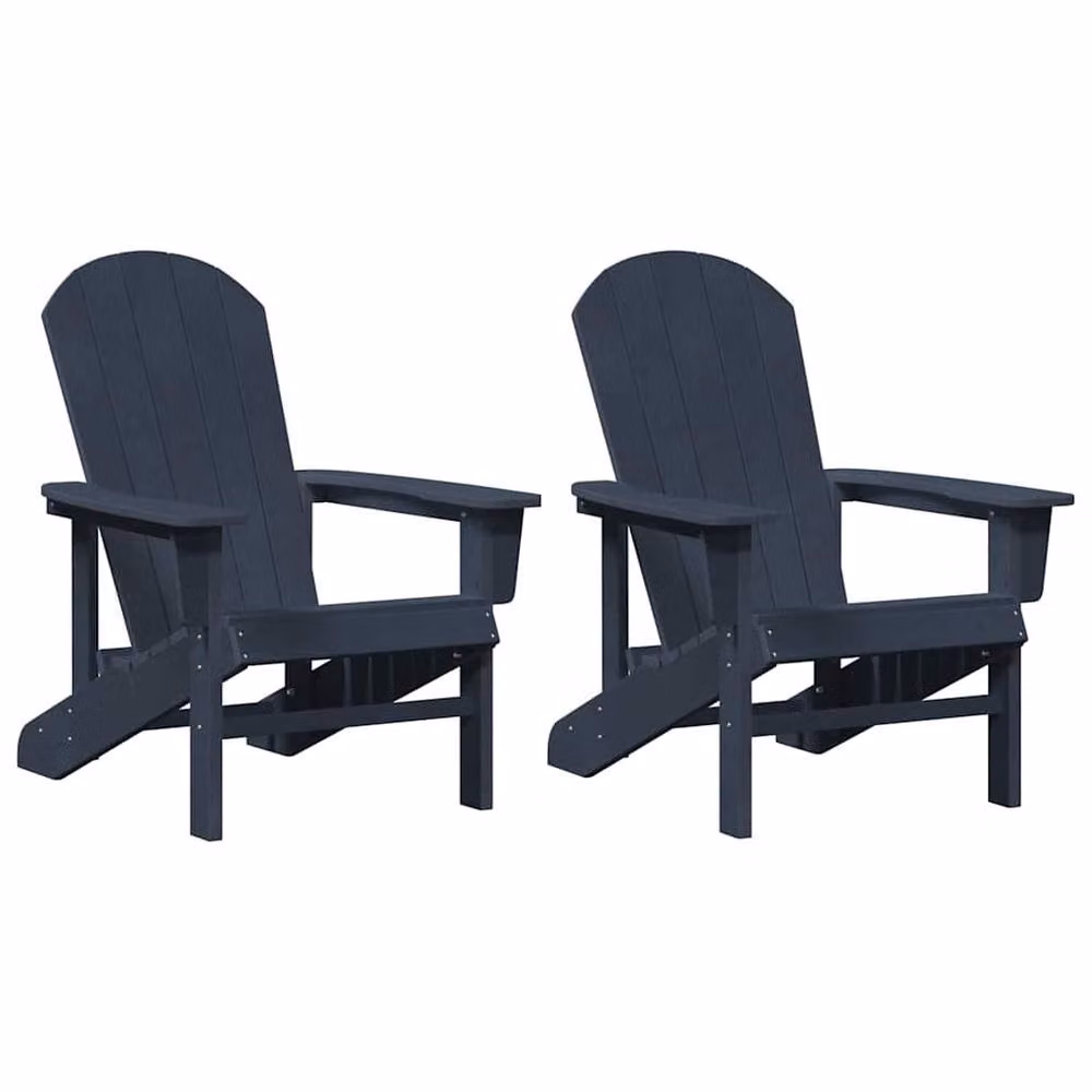 Berkfield Home Modern Adirondack Chairs, 2 Piece Set in Navy Blue, W/D/H: 74 x 40 x 90 cm – 3