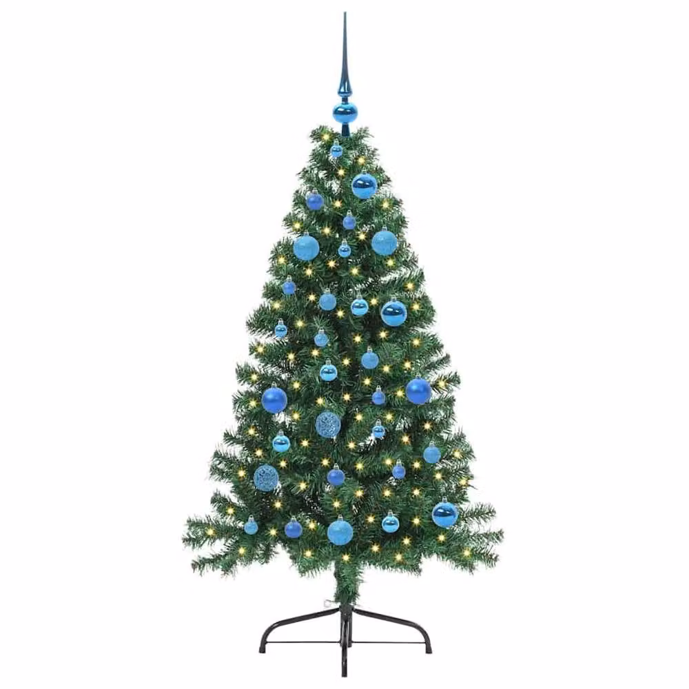 Berkfield Home Artificial Pre-lit Christmas Tree in Green, Height: 150 cm – 3