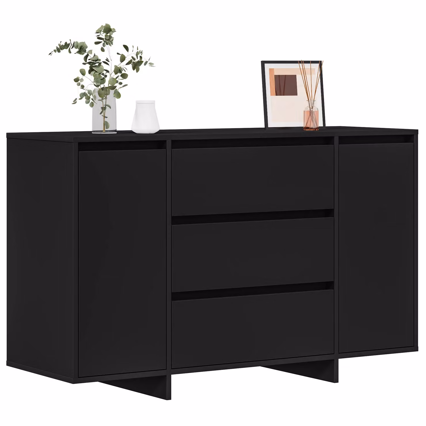 Berkfield Home Modern Matt Black Sideboard in Engineered Wood W/D/H: 120 x 41 x 75 cm – 3