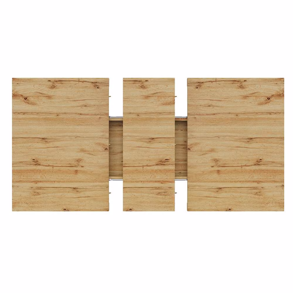 STILVORA Extendable Rectangular Dining Table with X-Frame Legs in Sand and Brown – 6