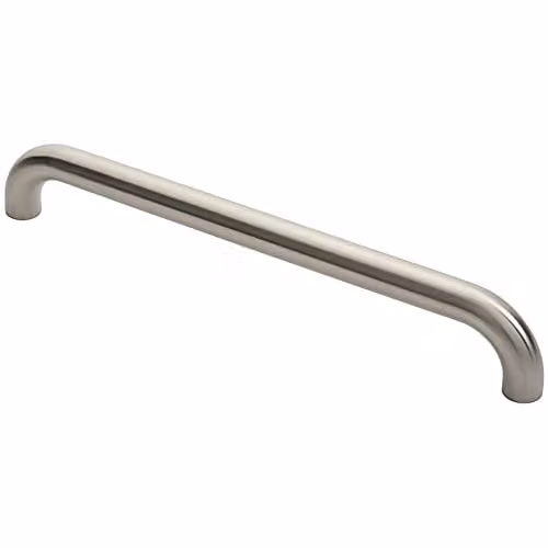 Loops Round D Bar Pull Handle in Brushed Silver Stainless Steel, 480 x 30 mm with 450 mm Fixing Centres