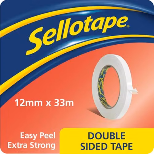 Sellotape Double Sided Transparent Tape, W: 1.2 cm, L: 33 m – 2