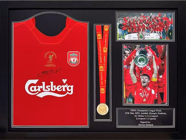 Allstarsignings Steven Gerrard Signed and Framed 2005 Liverpool Red Shirt