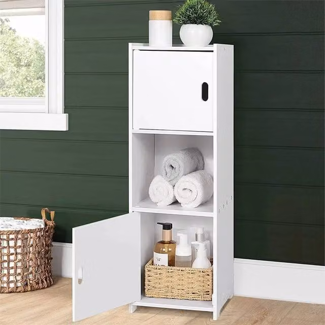 SPETLEK Waterproof Tall Freestanding Bathroom Storage Cabinet in White – 1