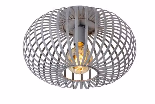 Lucide Manuela Dimmable LED Flush Ceiling Light, Grey, Diameter: 39.5 cm