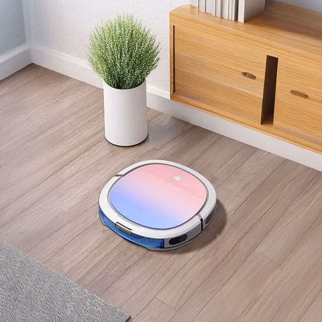 Livingandhome Smart Robot Vacuum with App Control, White and Pink
