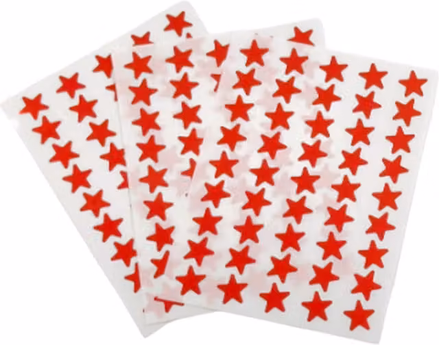 Janrax Pack of 810 Red Self-Adhesive Foil Stars, 15mm