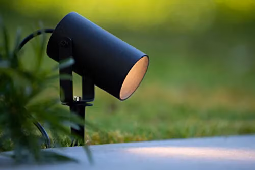 Lucide Taylor Dimmable Outdoor Garden Spike Spotlight in Black, IP65, GU10, Diameter: 10 cm – 2