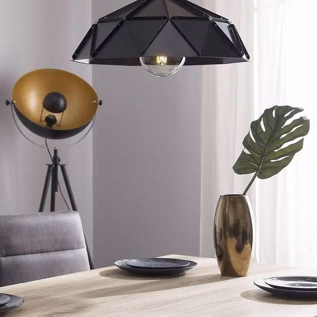 Wyld and Coco Geometric Black Metal Suspended LED Pendant Light – 1