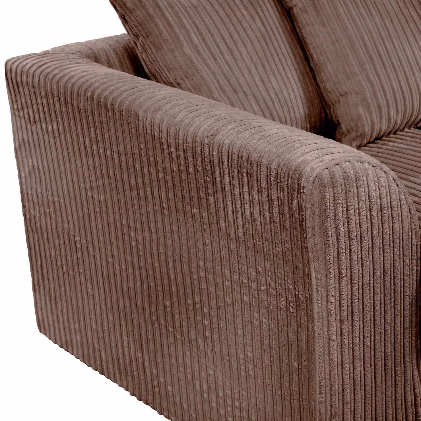 LUXURY LIFE Dylan Jumbo Cord Fabric Sofa Set in Chocolate Brown – 4