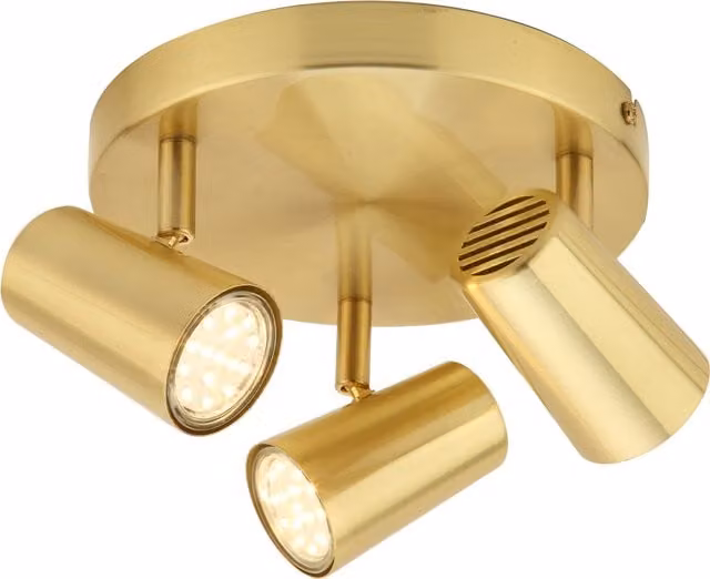Litecraft Chobham Adjustable 3 Light Spotlight Plate in Satin Brass
