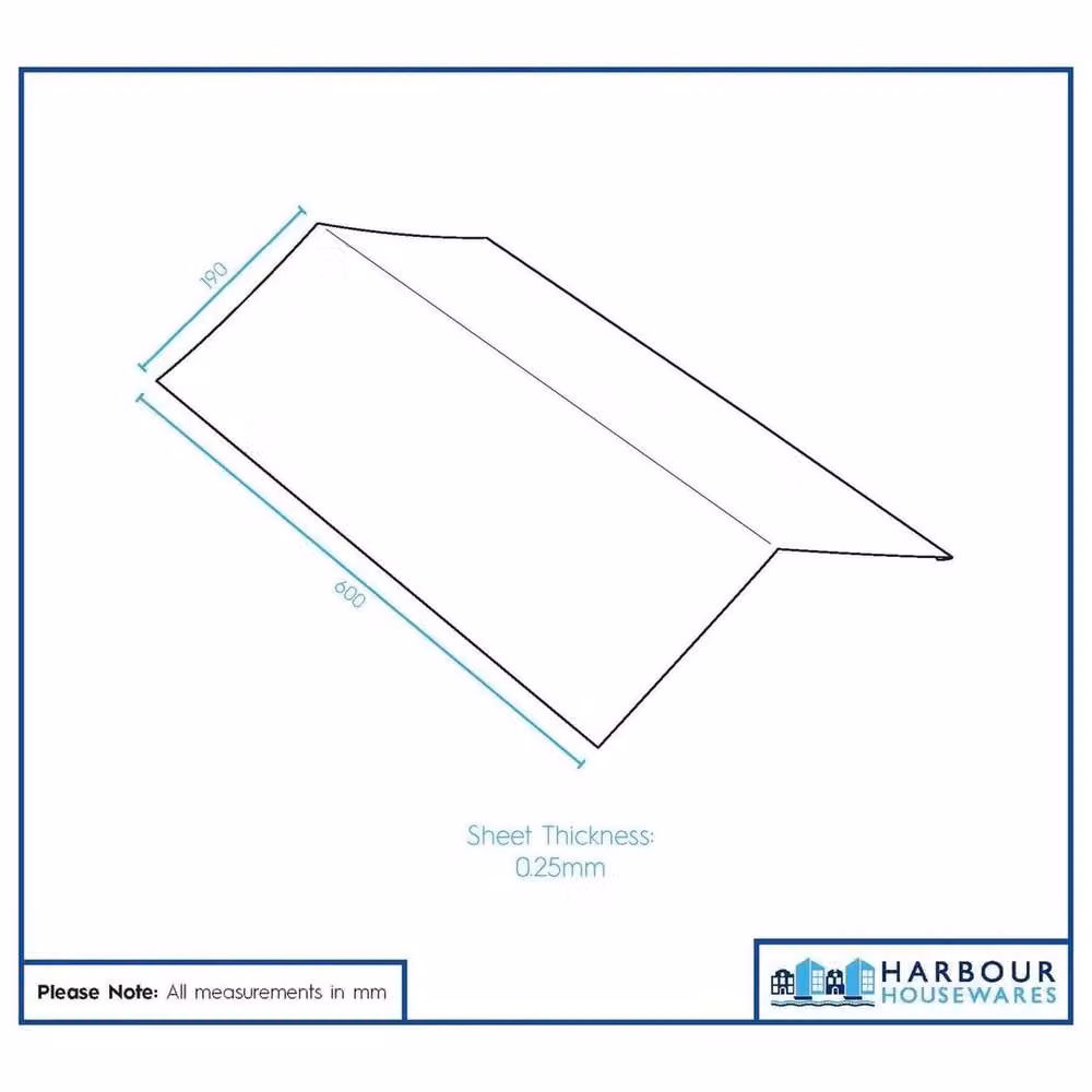 FLAVORA Anthracite Grey Galvanised Steel Roofing Ridge Caps for Sheds and Carports, W: 1000 cm, H: 52 cm – 2