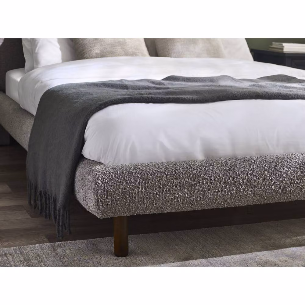 Cheshire Modern Upholstered King Bed in Grey Boucle, W: 150 cm, L: 200 cm – 5