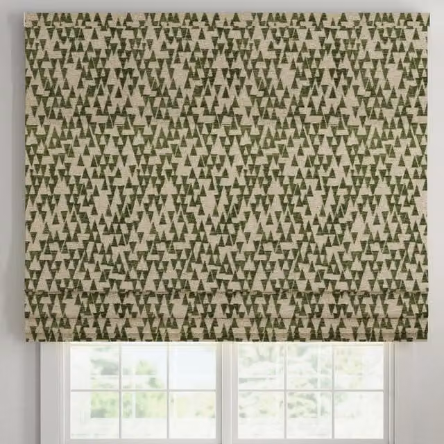 ANTE DECOR Hermes Made To Measure Blackout Roman Blind in Cream and Green
