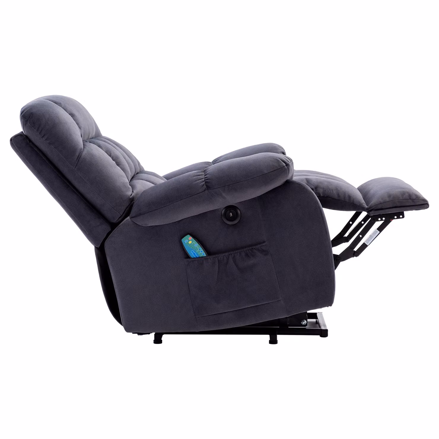 Aosom.UK Grey Power Lift Recliner Armchair with Heating, USB Ports and Side Pockets, W/D/H: 81 x 91 x 104 cm – 4