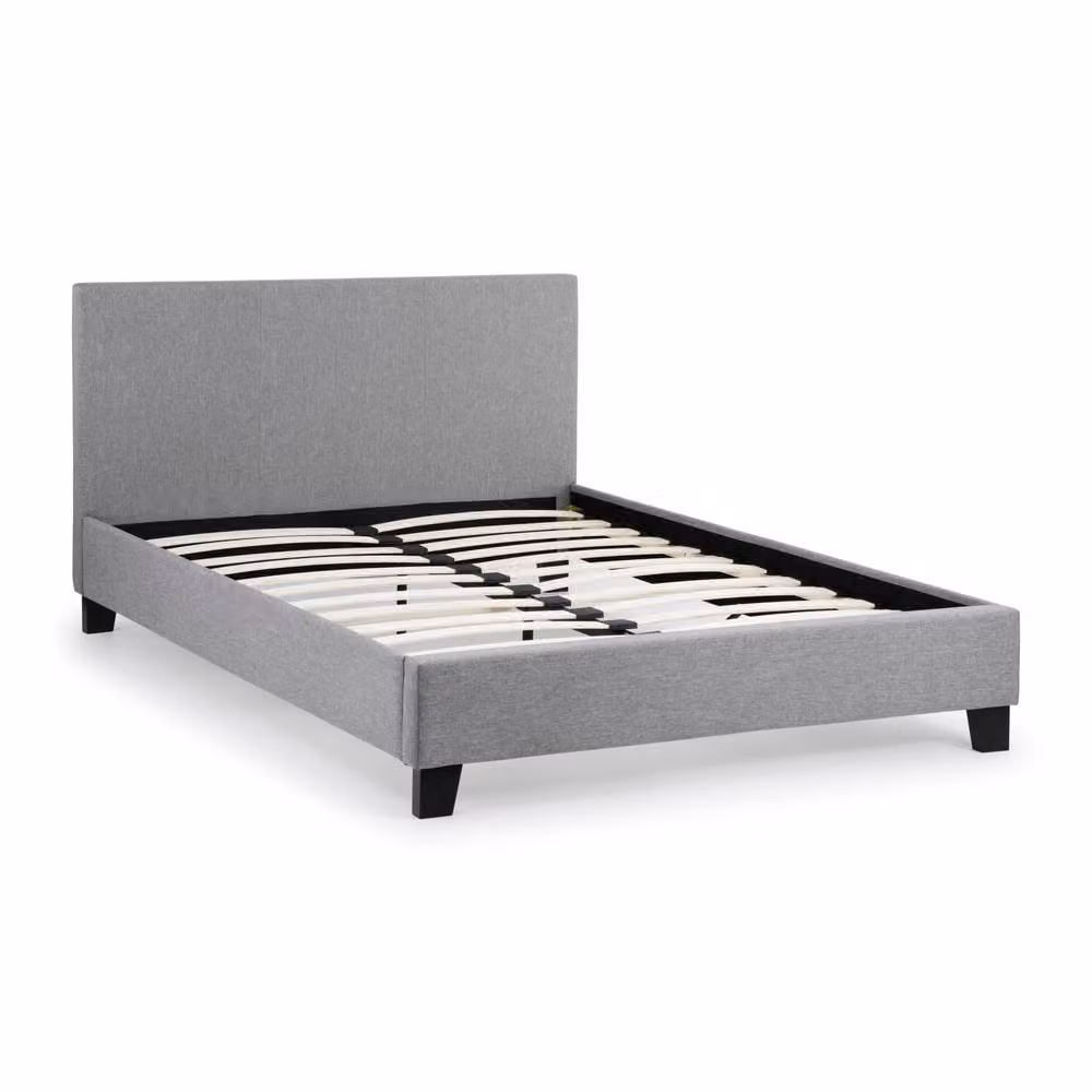 Cheshire Travertine Upholstered Bed in Light Grey, Small Double, W/D/H: 120 x 200 cm – 2
