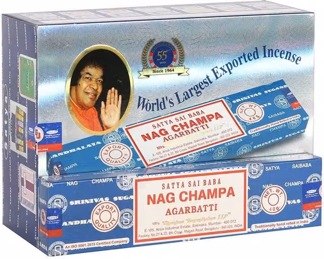 Satya Nag Champa Oriental Incense Sticks, Pack of 120, Multicolour