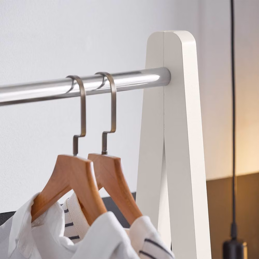 SoBuy A-Frame Freestanding Coat Rack with Dual Hook and Rail Matrix in White – 6