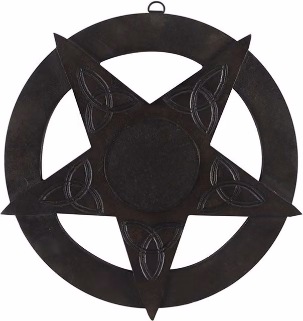 KDMK Black Wood Pentagram Star Hanging Decoration, Diameter: 30.48 cm