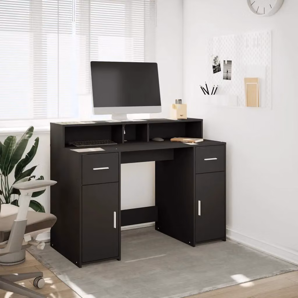 Berkfield Black Gaming Desk with LED Lights, W/D/H: 120 x 55 x 91 cm – 4
