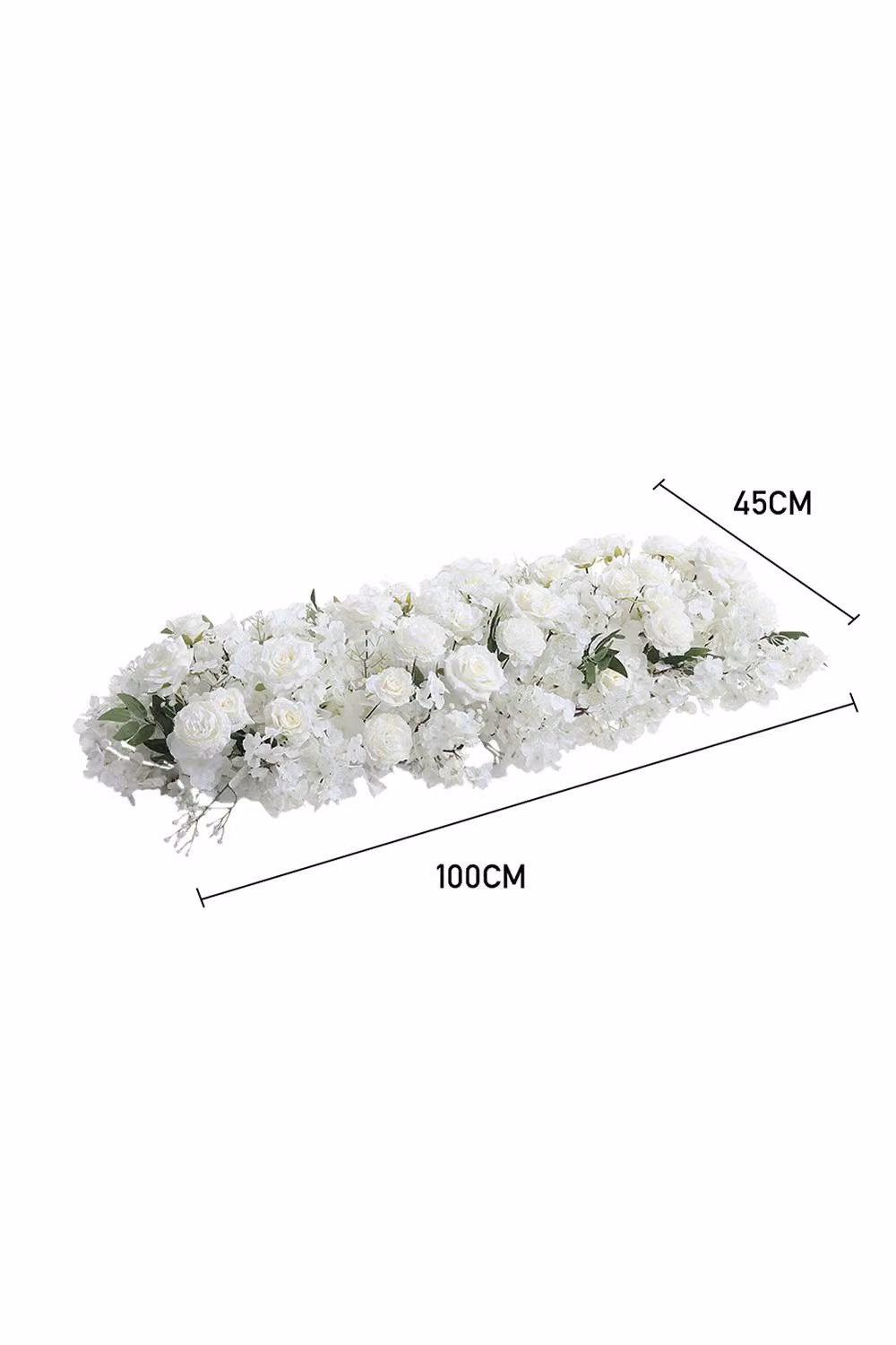Living and Home White Artificial Cherry Blossom, Ranunculus and Rose Mixed Flower Branch for Wedding and Spring Decor, H 100 cm x W 45 cm – 2