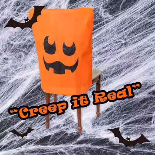 VFM e-Store Halloween Party Dining Chair Covers in Orange, W/D/H: 65 x 50 x 50 cm – 5