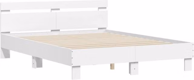 Berkfield Home Durable Bed Frame in White, W/D/H: 140 x 200 cm