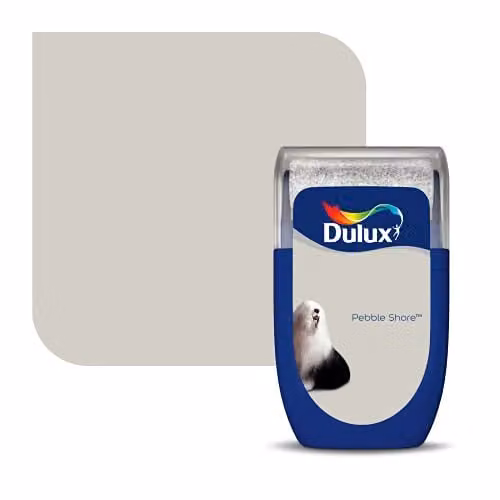 Dulux Walls & Ceilings Tester Paint, Pebble Shore, Matt, Beige, 30 ml