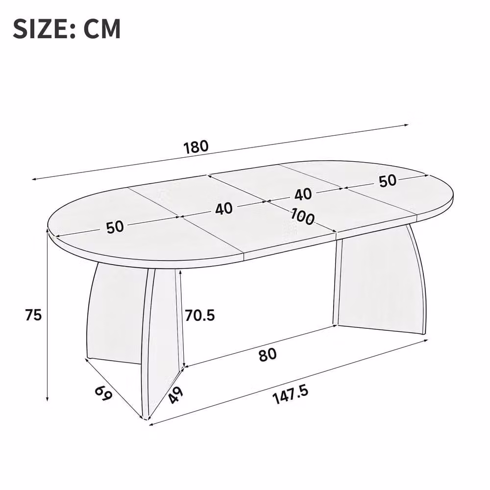 BTM Extendable Oval Dining Table in Walnut with Central Column Base – 5