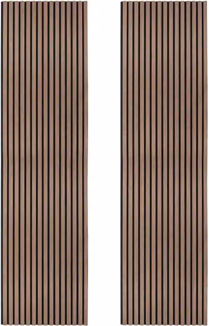 Monstershop Acoustic Slat Wall Panels, 2 Pack, Dark Walnut and Terracotta Wood Look MDF