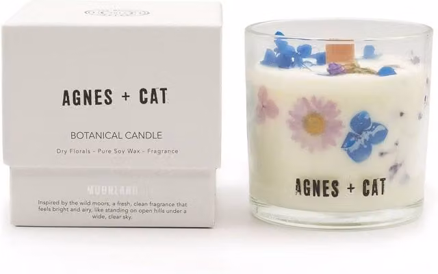 Serenityy Moorland Botanical Soy Candle, 350g, Floral and Woody Scent in a Clear Glass Jar