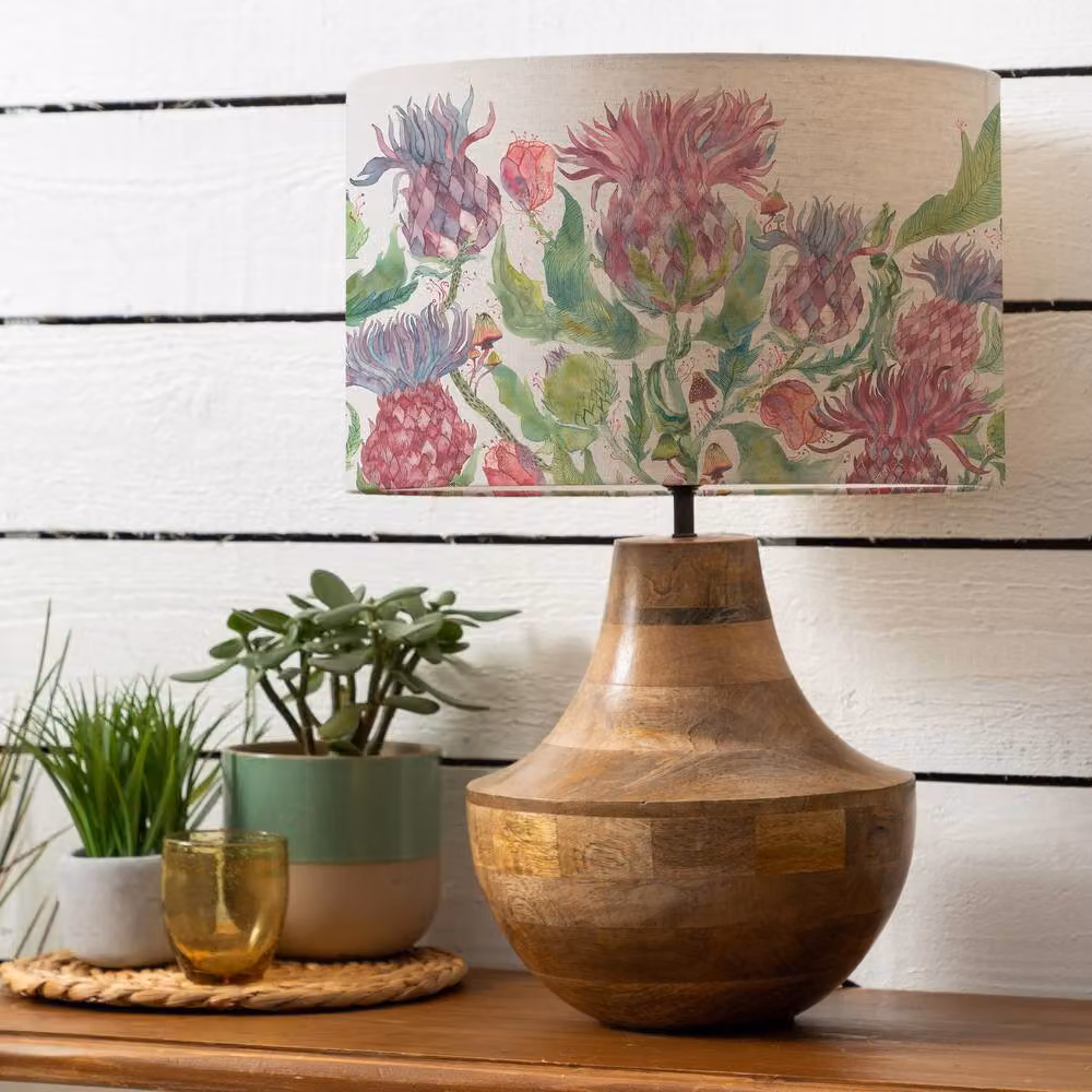 Voyage Maison Leven Table Lamp with Fairytale Bristle Eva Lampshade in Brown and Wood – 2