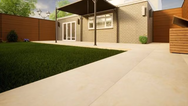 PBSL Group Jura Beige Porcelain Paving, Pack of 2, W: 90 cm, D: 60 cm, H: 2 cm