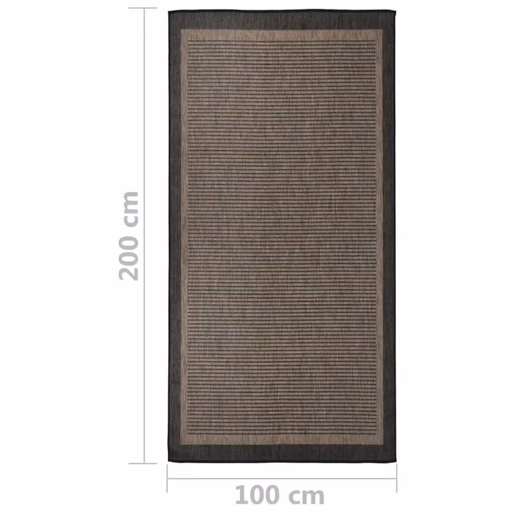 Berkfield Home Brown Striped Outdoor Flatweave Rug, W/D/H: 100 x 200 cm – 4