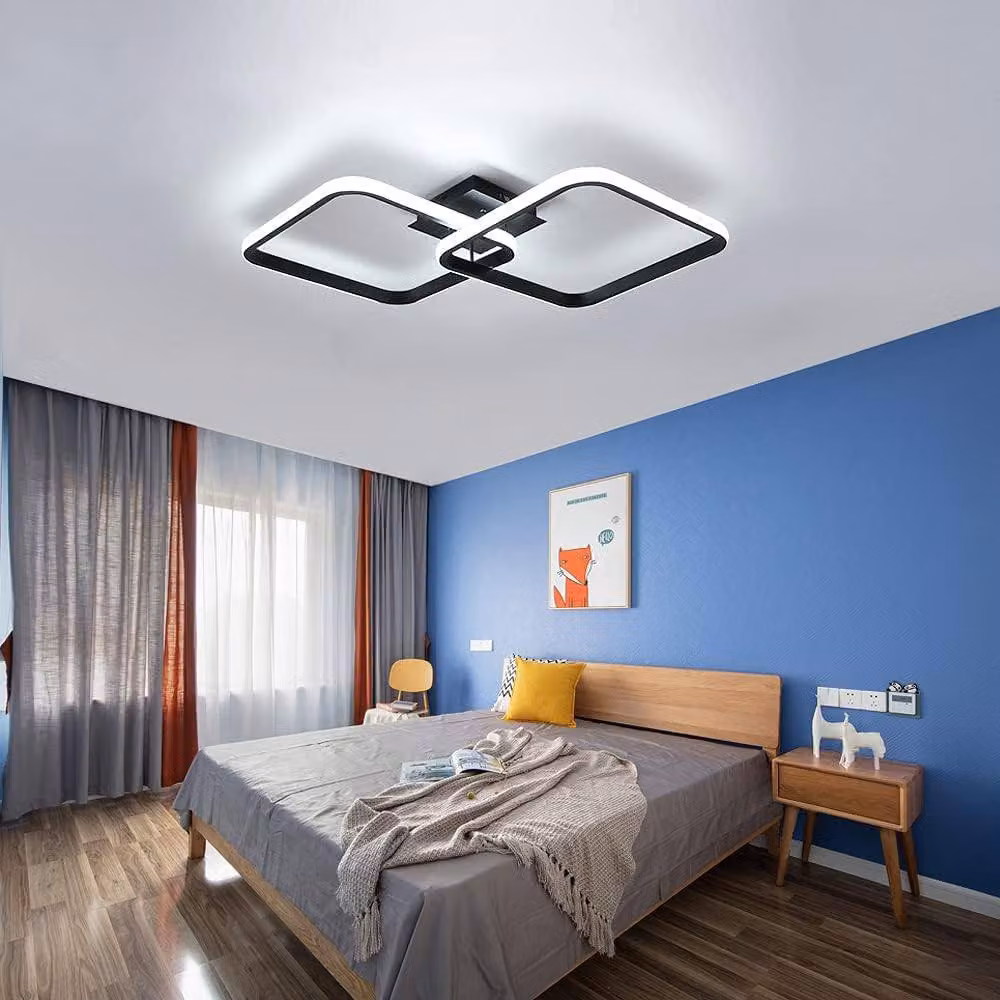 Goeco Modern Square LED Ceiling Light, 42 W, Black Acrylic and Aluminium, 6500 K Cool White – 2