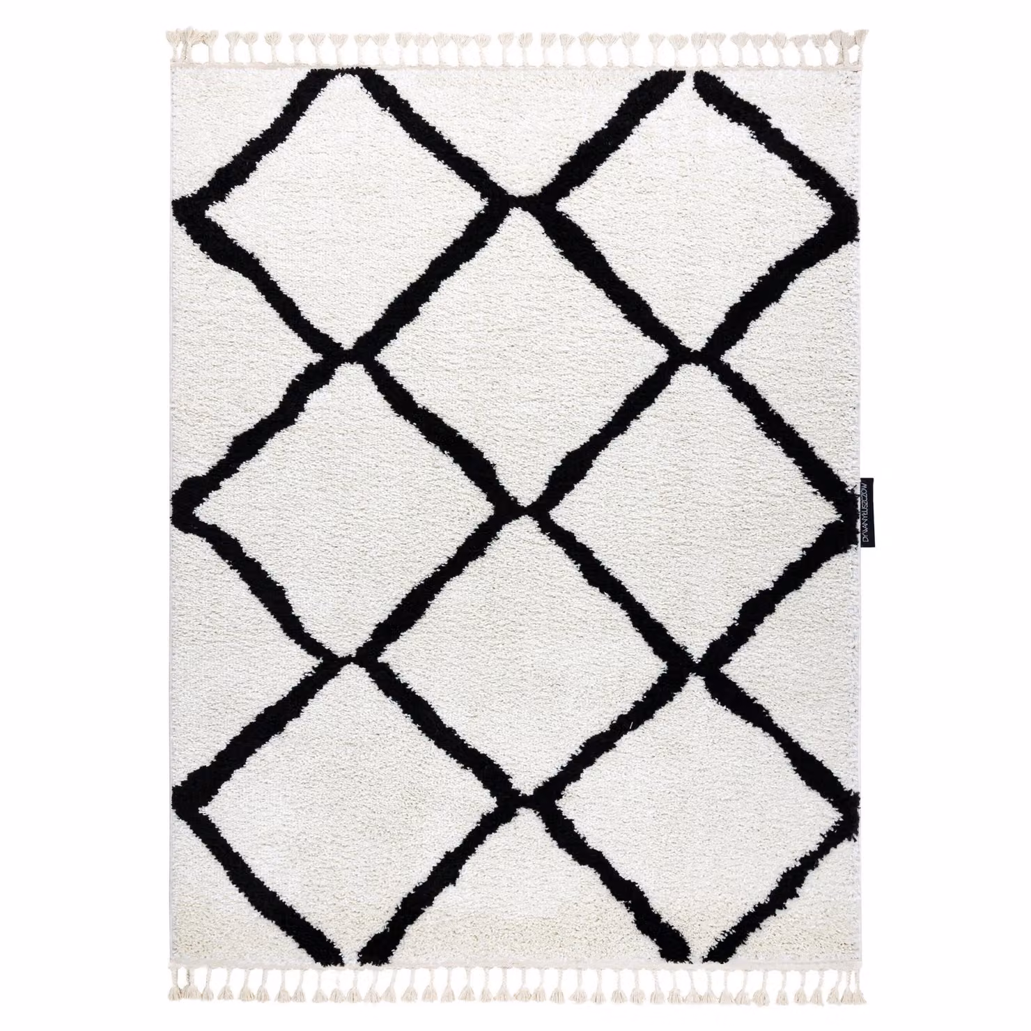 RugsX White Berber Geometric Boho Rectangular Rug, W: 120 cm, L: 170 cm – 2