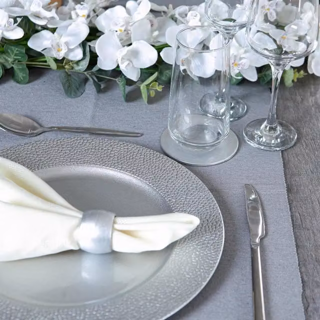 Argon Tableware Silver Melamine Round Coasters, Pack of 6, Diameter: 10 cm