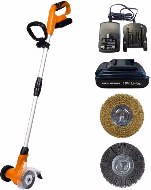 Lazy Tools Lazy-Weeder Cordless Weed Remover for Patios and Paving with Rechargeable Battery, Orange
