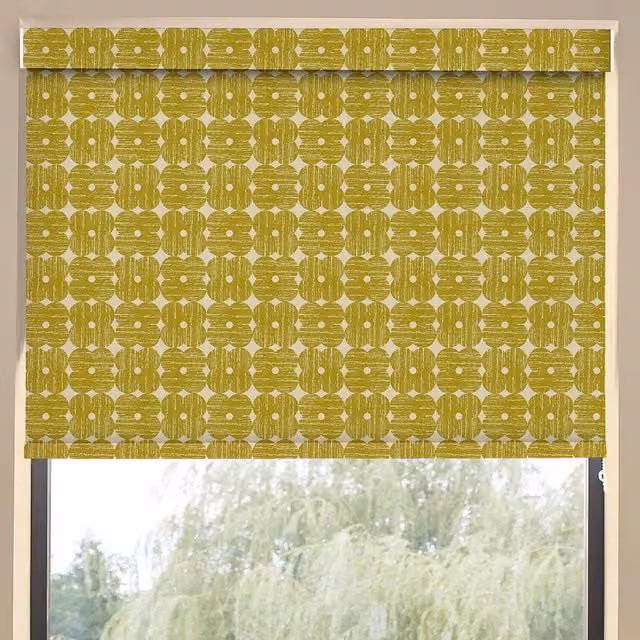 Orla Kiely Made To Measure Yellow Floral Translucent Roller Blind