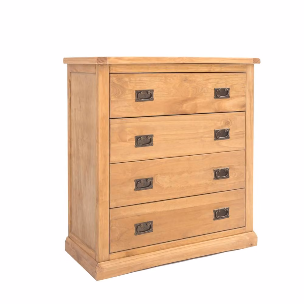 Cabinet Bits Lucca 4 Drawer Chest of Drawers in Light Brown with Gold Handles – 2