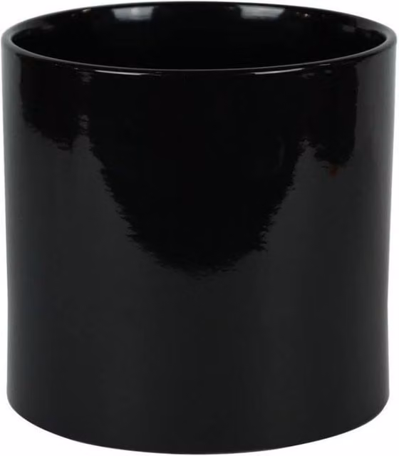 KDMD Hortus Sofia Glossy Black Ceramic Pot 17cm